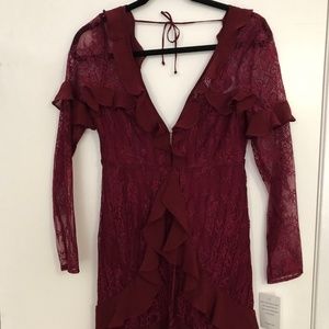 For Love And Lemons Daphne Dress in Boudreaux/Burg